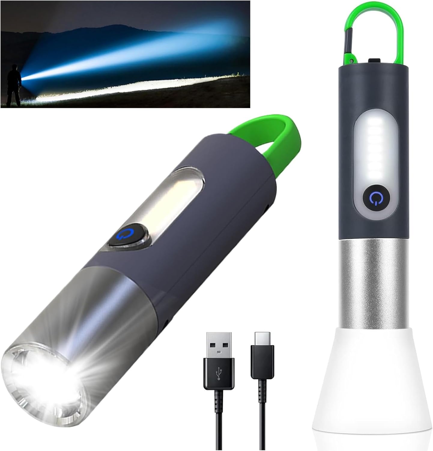 Rechargeable High-Lumen Tactical LED Flashlight