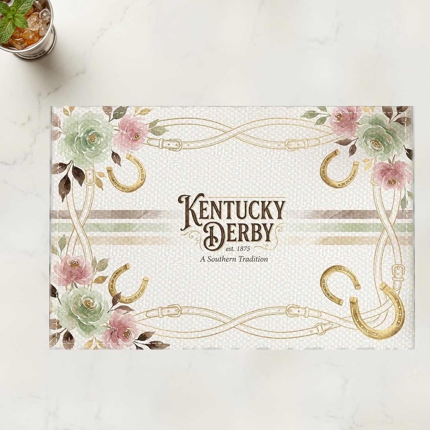Kentucky Derby Pink & Green Placemats (Set of 4)
