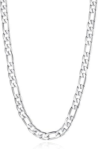 Men’s Stainless Steel Figaro Chain Necklace