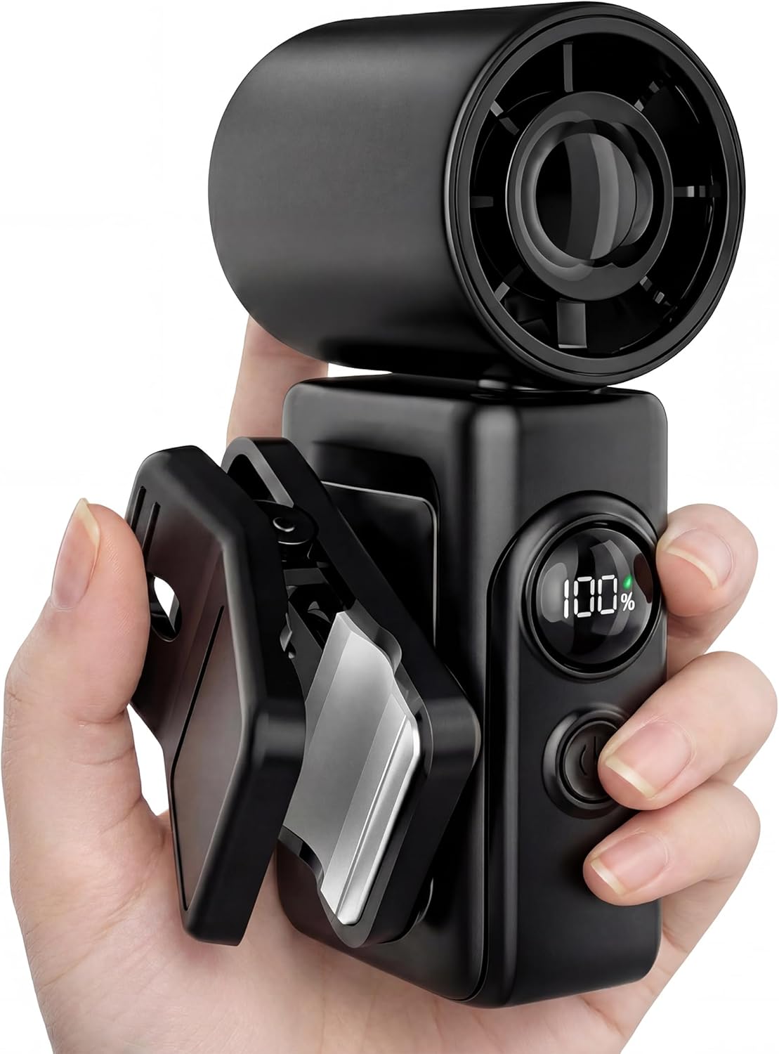 Handheld & Clip-on Dual-Mode Mini Fan (Black)
