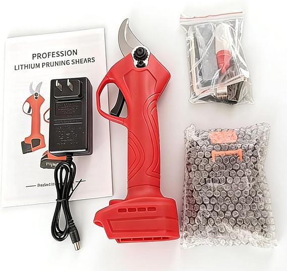Red Cordless Electric Garden Pruning Shears