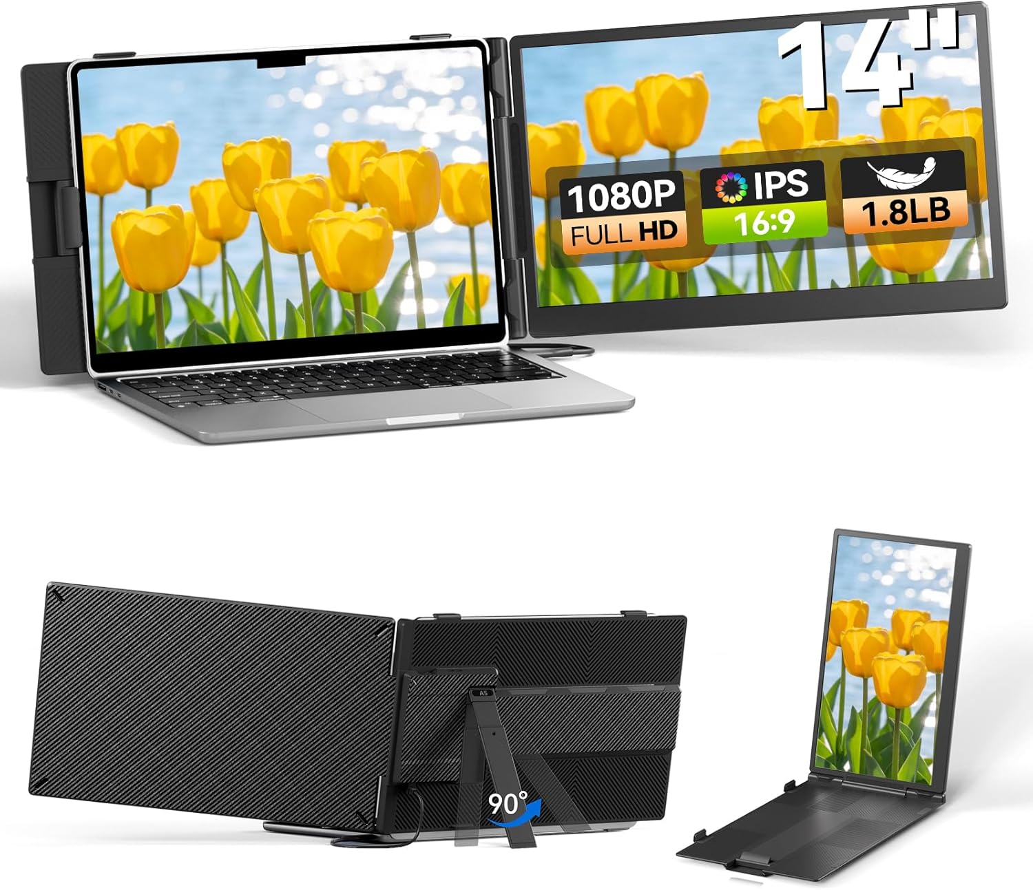 14″ FHD 1080P Portable Laptop Screen Extender