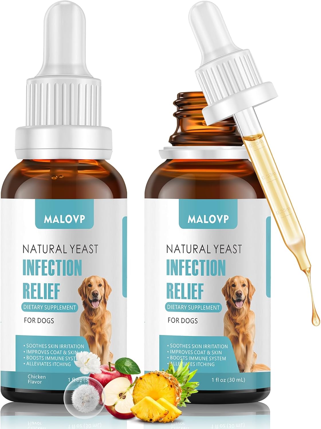 2-Pack Natural Yeast & Ear Infection Treatment for Dogs