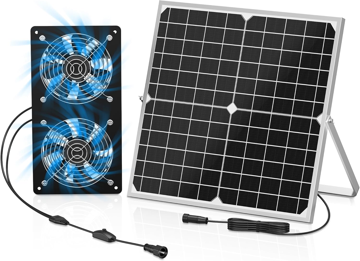 TIMEBAL High-Airflow Dual Solar Exhaust Fan