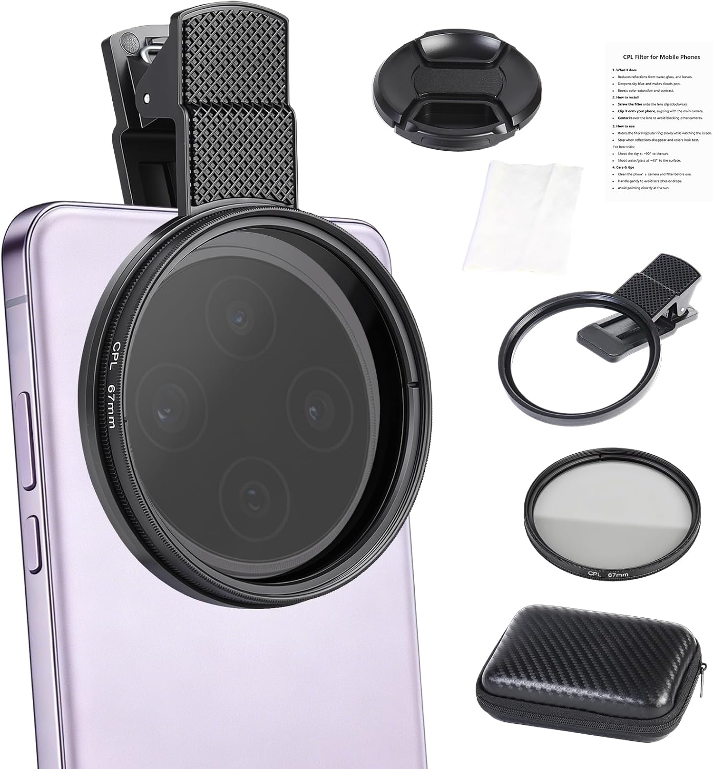 67mm Circular Polarizer (CPL) Filter for Smartphones & DSLR