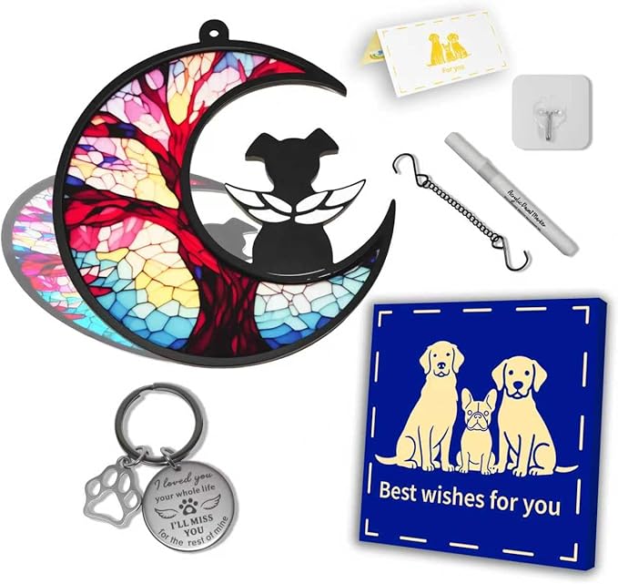 Eternal Bond Dog Memorial Suncatcher & Remembrance Set