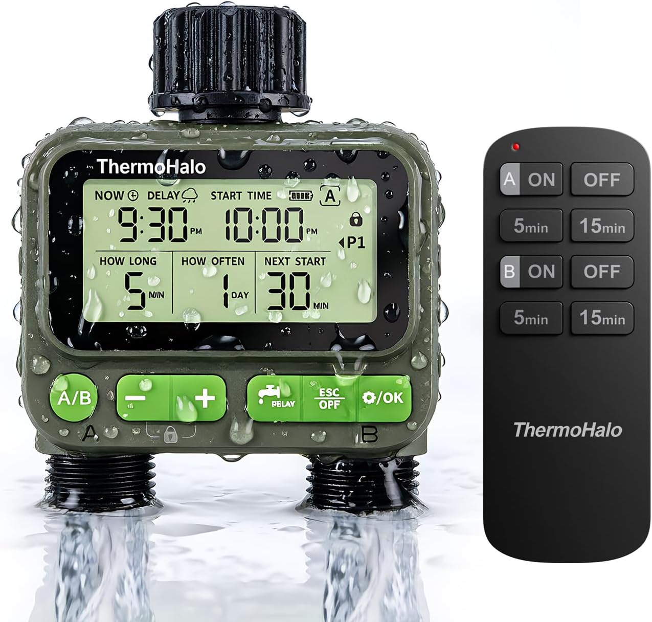 Smart 8-Zone Dual-Outlet Sprinkler Timer (Twin Pack)