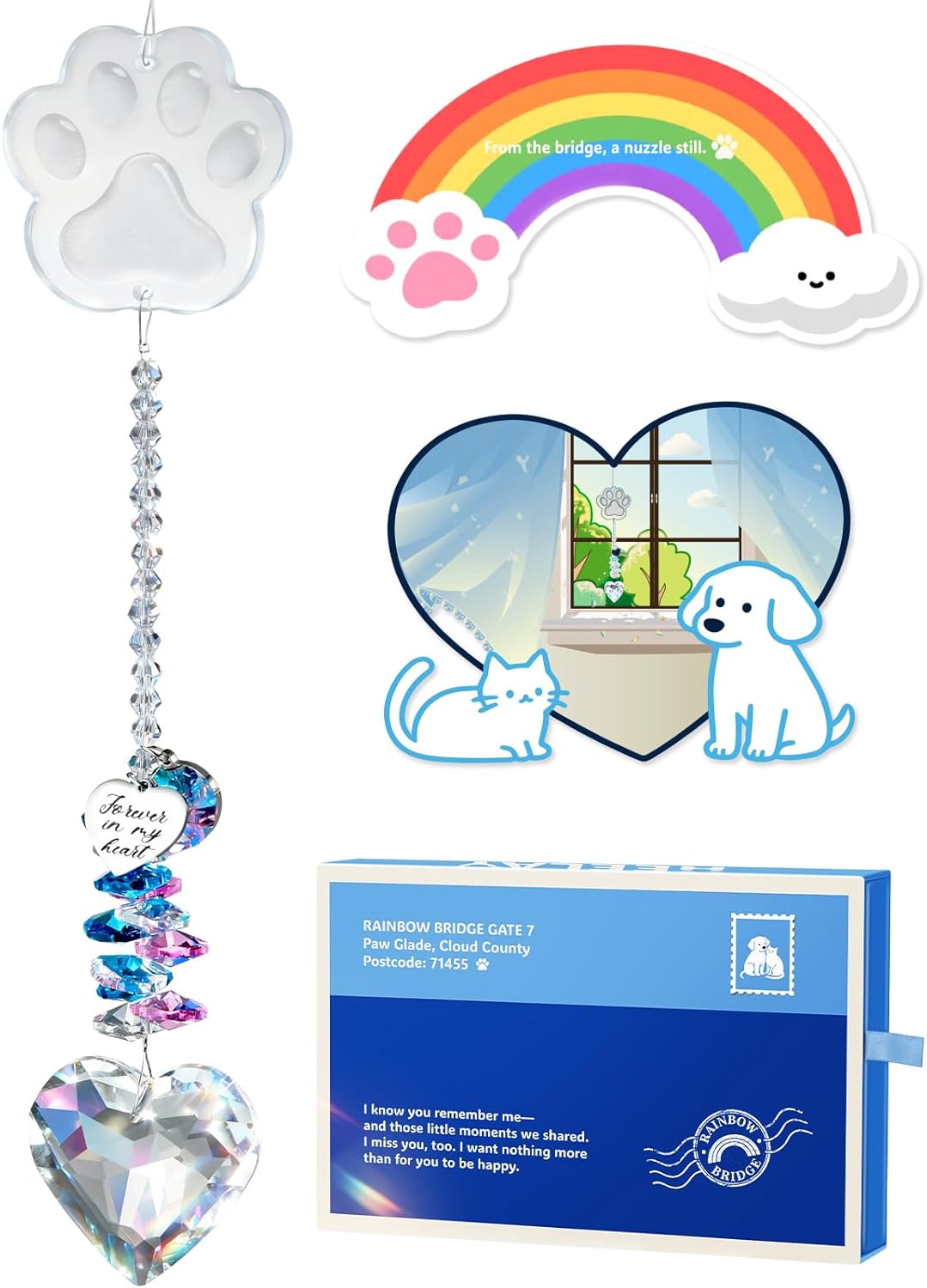 Rainbow Bridge Pet Memorial Suncatcher