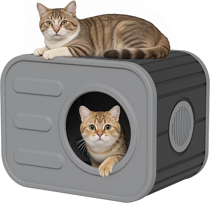 Weatherproof Camera-Shaped Outdoor Resin Cat Shelter