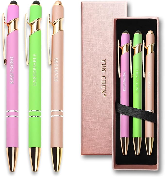 YUNCHUN 3-Piece Positive Affirmation Ballpoint Pen Set
