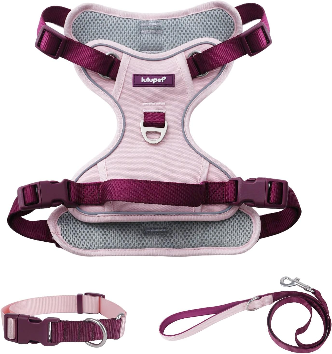 Reflective No-Pull Adjustable Dog Harness, Leash, and Collar Set