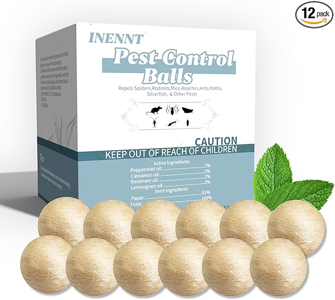 12-Pack Natural Peppermint Oil Repellent Balls