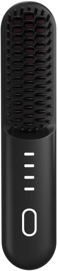 Cordless Travel Hair Straightener Brush with Ionic Tech & 4 Heat Settings
