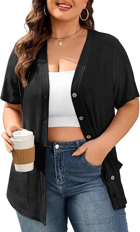 Short Sleeve Plus Size Summer Cardigan