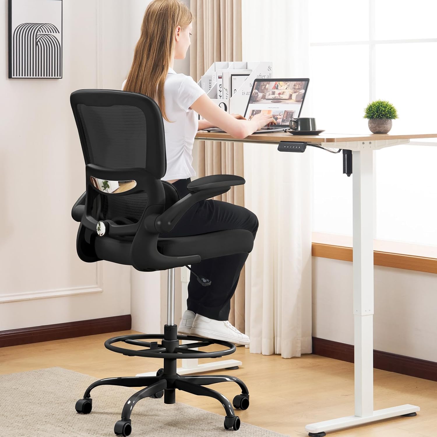 TRALT Ergonomic Drafting Tall Office Chair