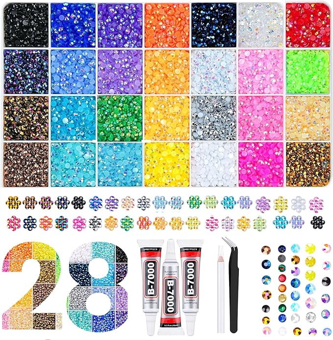 34,000-Piece Jelly Resin Rhinestone Mega-Crafting Kit
