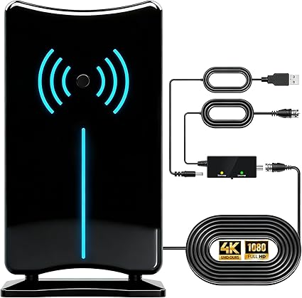 High-Gain Digital HDTV Antenna (Indoor/Outdoor – Green)