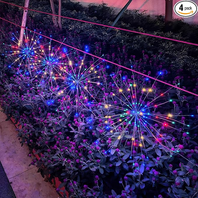 Solar Firework Garden Lights 4 Pack