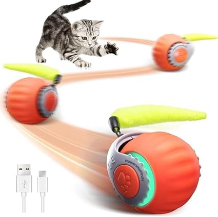 Interactive Automatic Cat Toy Moving Ball with Tail