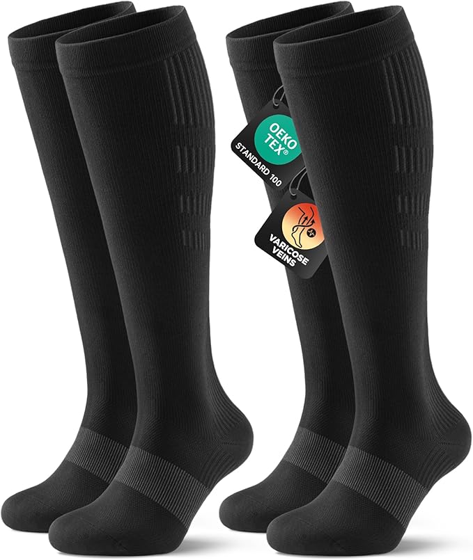 PULIOU Compression Socks 20–30 mmHg (2 Pairs)