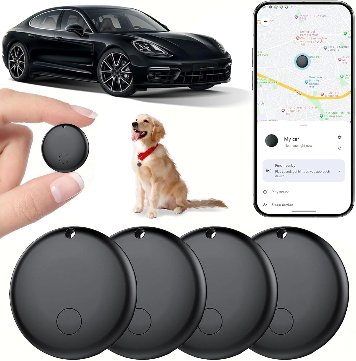 Android GPS Tracker for Vehicles & Personal Items (2 Pack)