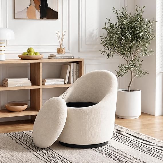 360° Swivel Accent Chair with Hidden Storage