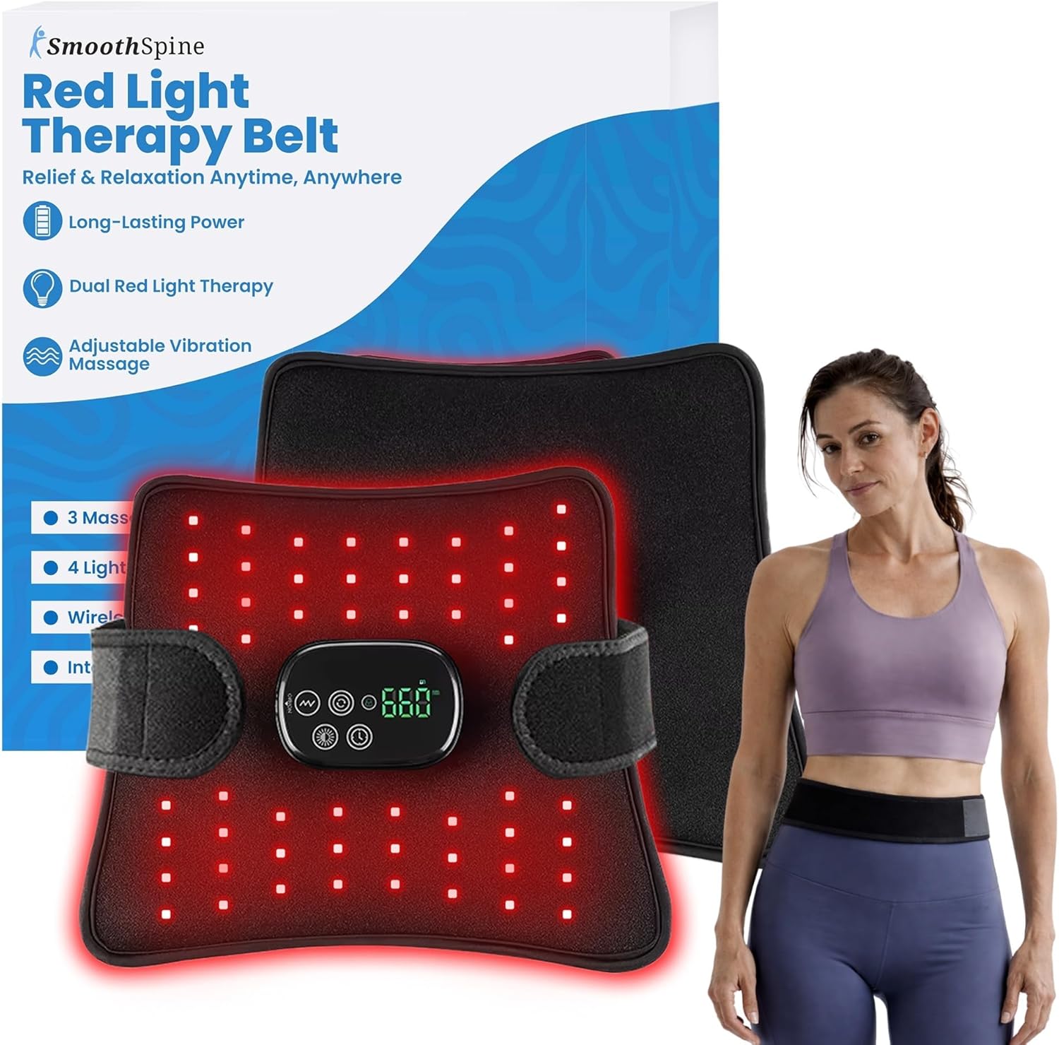 Wearable Red Light, Infrared & Thermal Vibration Belt