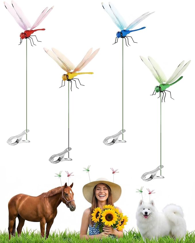 Dragonfly Bug Deterrent Clips Set