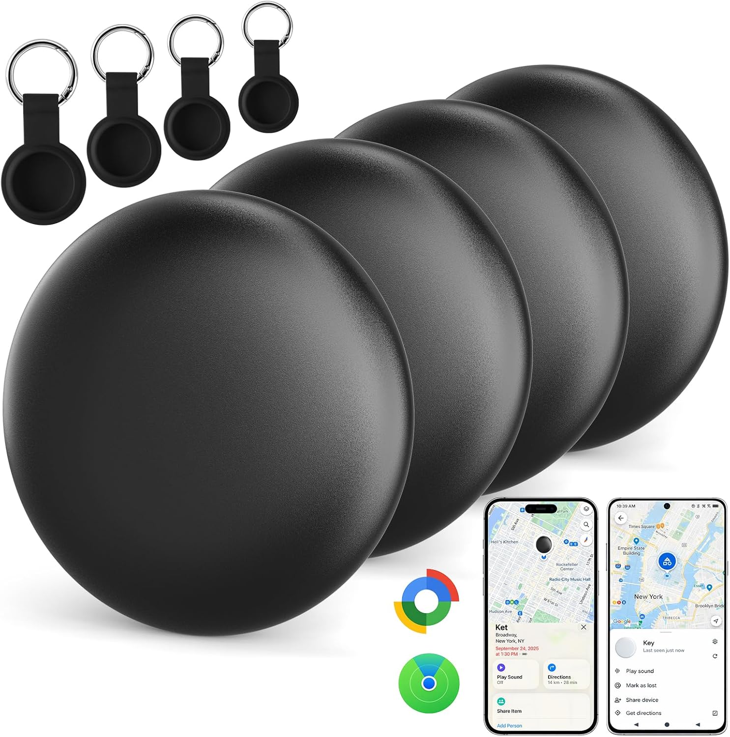 Bluetooth Tracker Tags for iOS & Android (4 Pack)