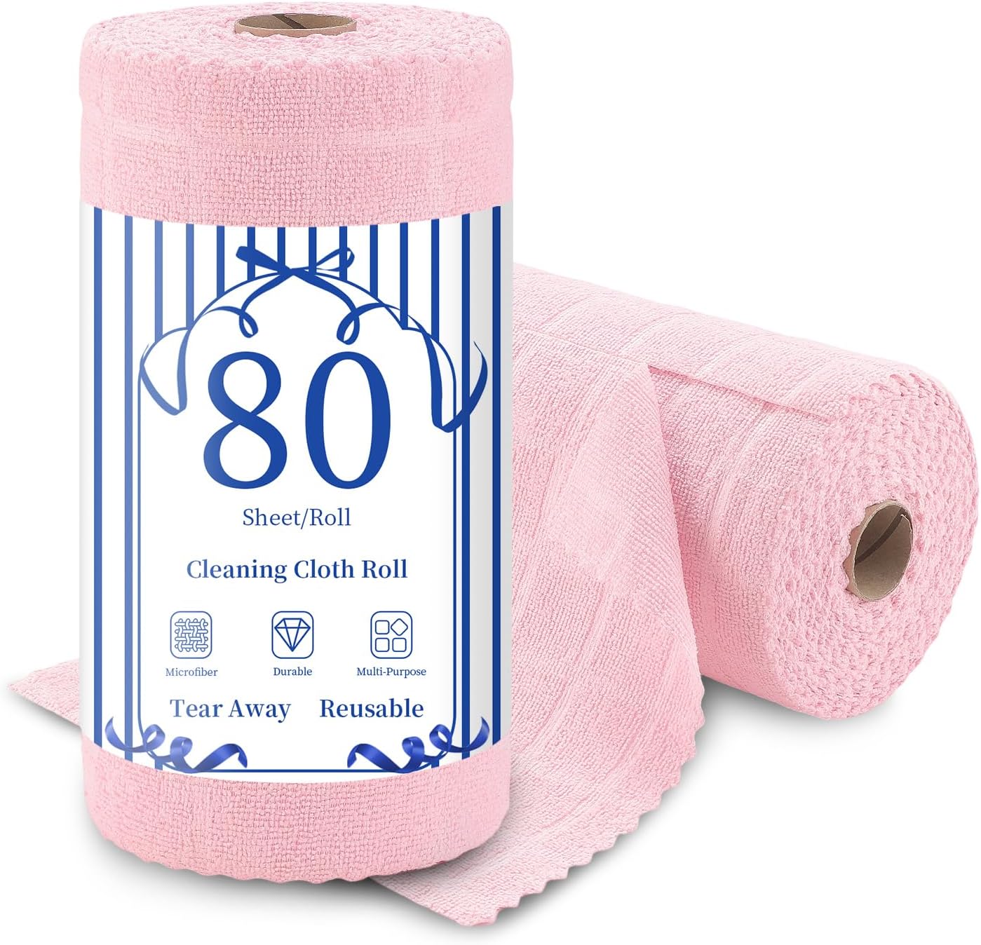 Ferdilan 80 Pack Microfiber Cleaning Cloth Roll