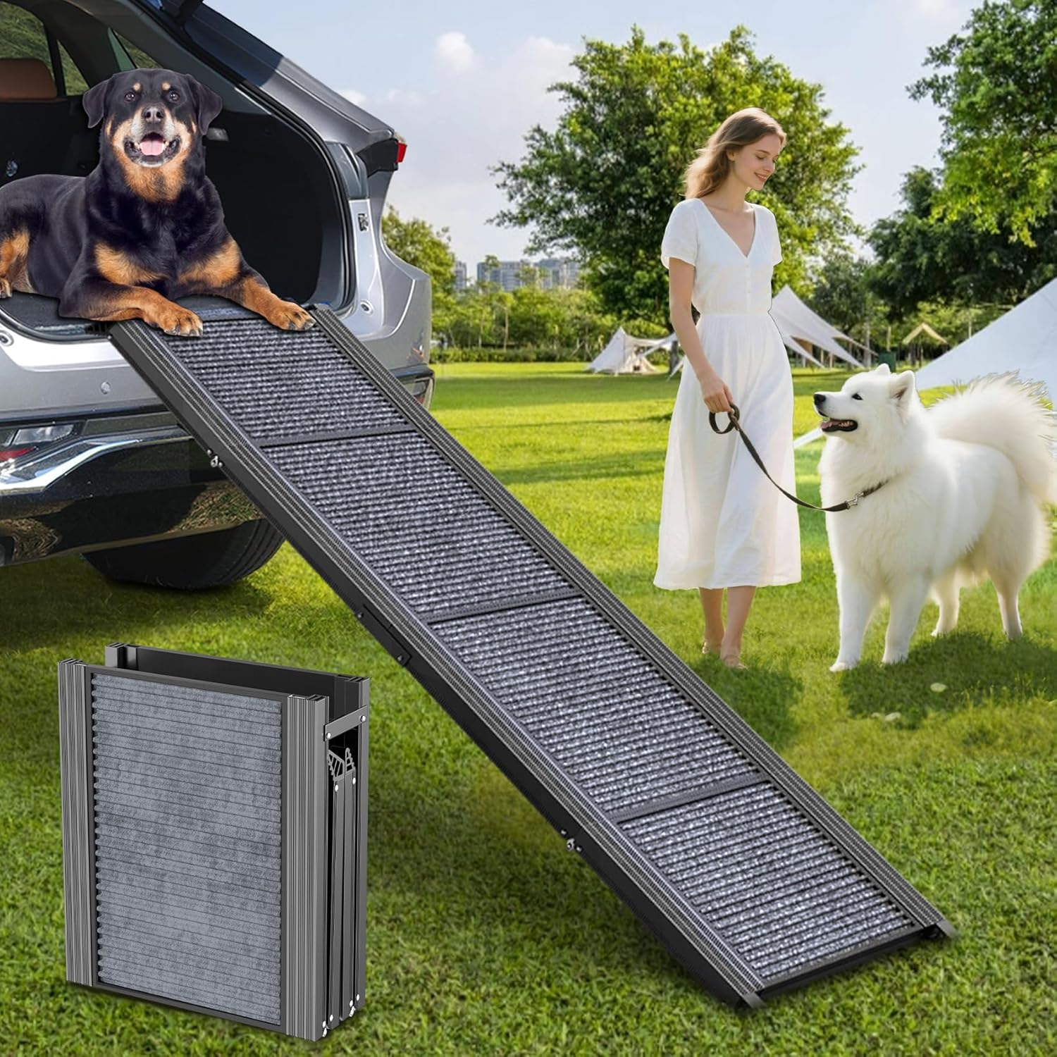 Dog Ramp for Car 63 Inch Long 17.3 Inch Wide Portable Folding Pet Ramp 250LBS