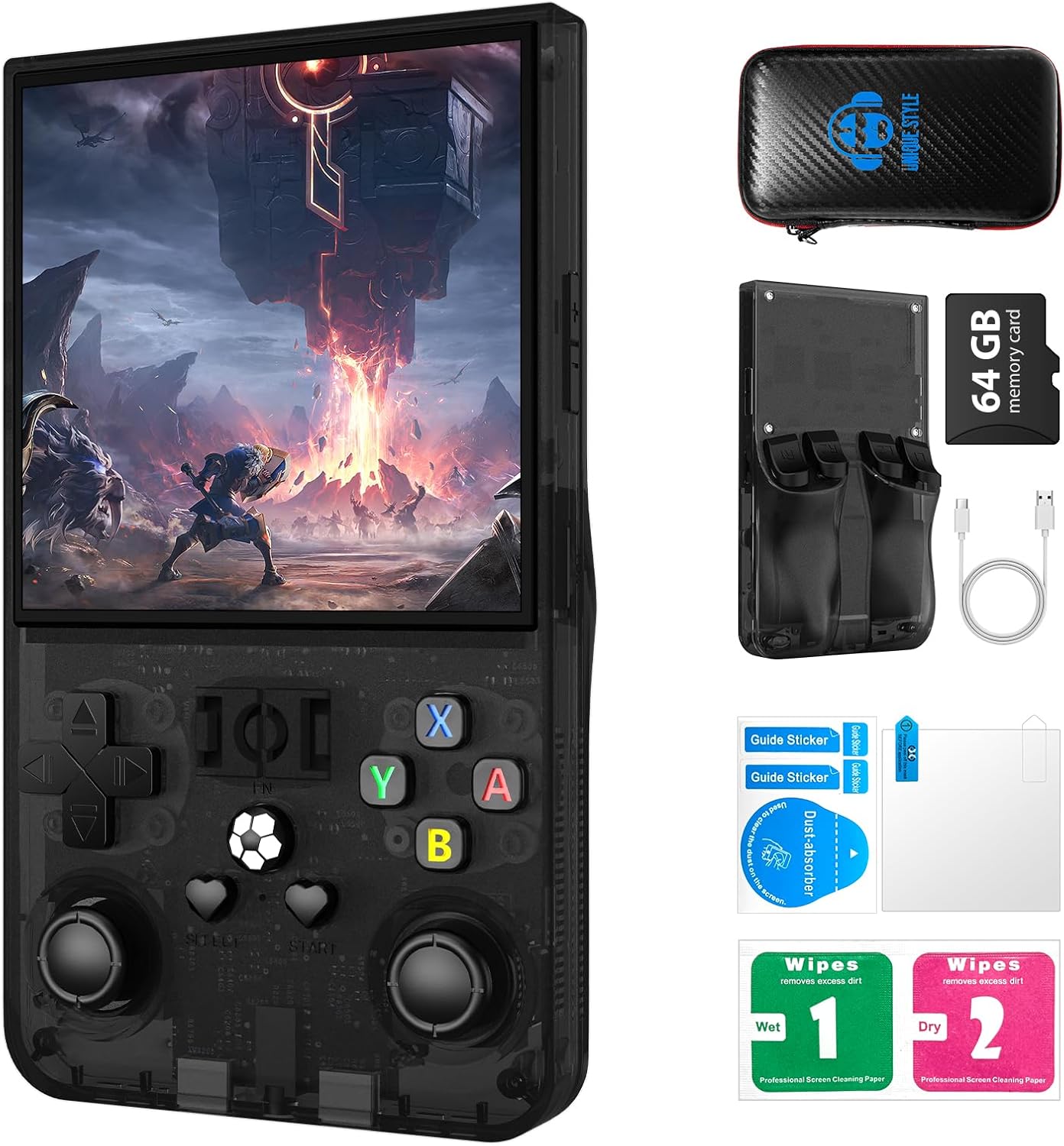 R36TMAX Upgraded Retro Handheld Game Console (Black 56GB)