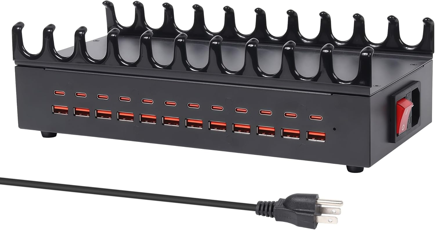 300W 24-Port USB Charging Station for Multiple Devices