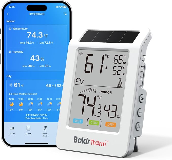 WiFi Thermometer Hygrometer with App Monitoring