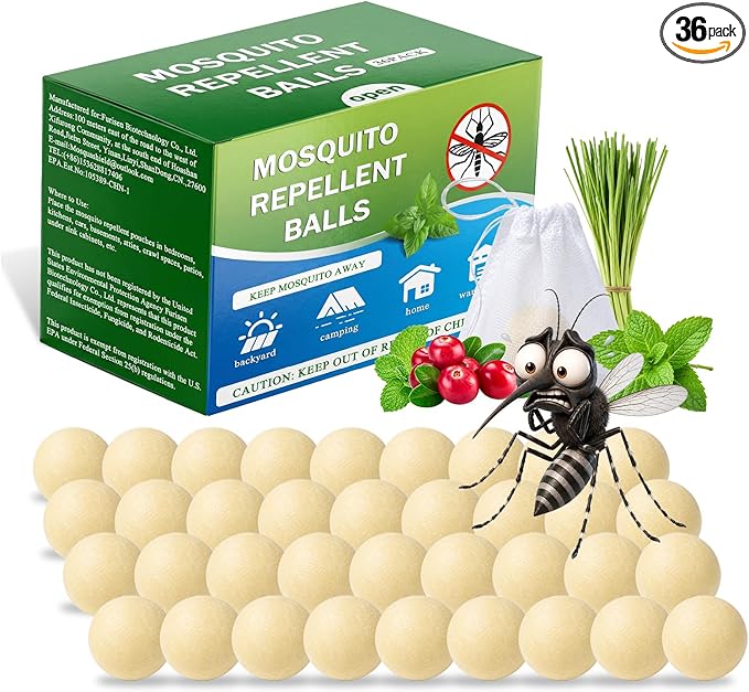 Natural Mosquito Repellent Balls 36 Pack Botanical Outdoor Patio Yard Protection