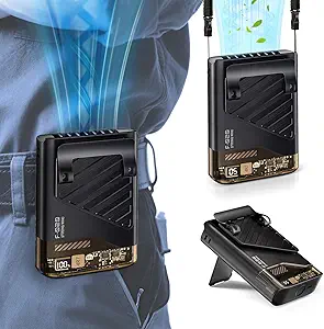 2026 Portable Clip On Waist Fan with LED Display and 10000RPM Motor
