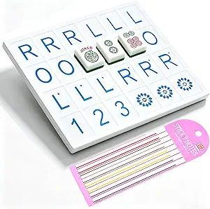 Solo Mahjong Practice Board with 160 Line Reader Strips and 24 Tile Slots