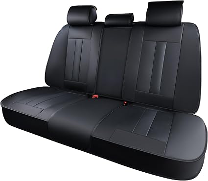 Huidasource Rear Car Seat Covers Durable Waterproof Faux Leather Black