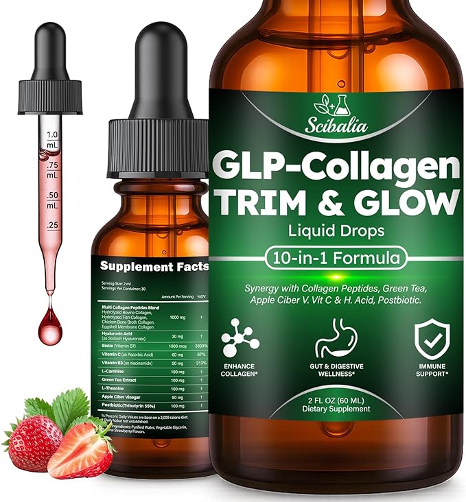 Liquid Collagen for Women 10-in-1 Multi Collagen Burn Drops Trim and Glow