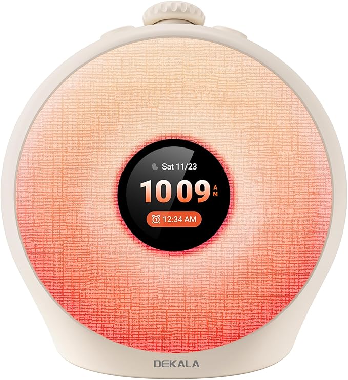 Dekala Sunrise Alarm Clock with Pulse Wake and Sunset Sound Machine