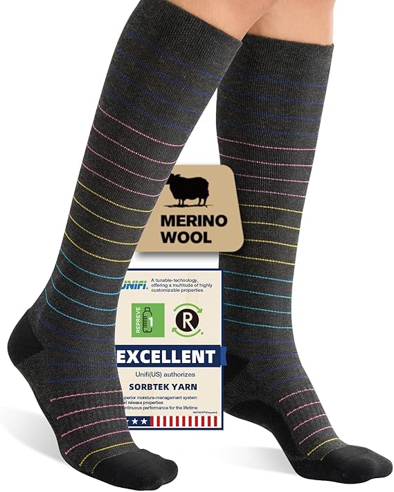 Merino Wool Compression Socks 15–20 mmHg