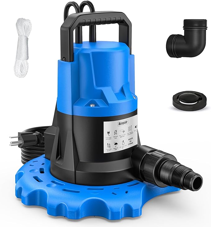 1 HP Automatic Swimming Pool Cover Pump 5000 GPH Submersible Water Removal Pump