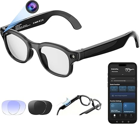 AI Smart Glasses with 8MP Camera & 4K Video