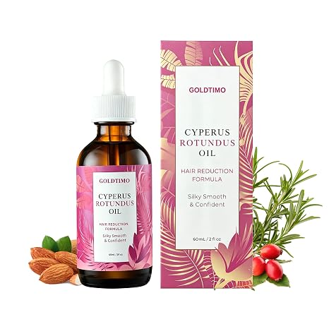 GOLDTIMO Cyperus Rotundus Oil 2.02 oz Natural Cold Pressed Hair Inhibitor Oil