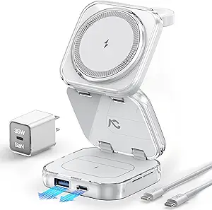 35W 5-in-1 Foldable Qi2 MagSafe Travel Charging Station