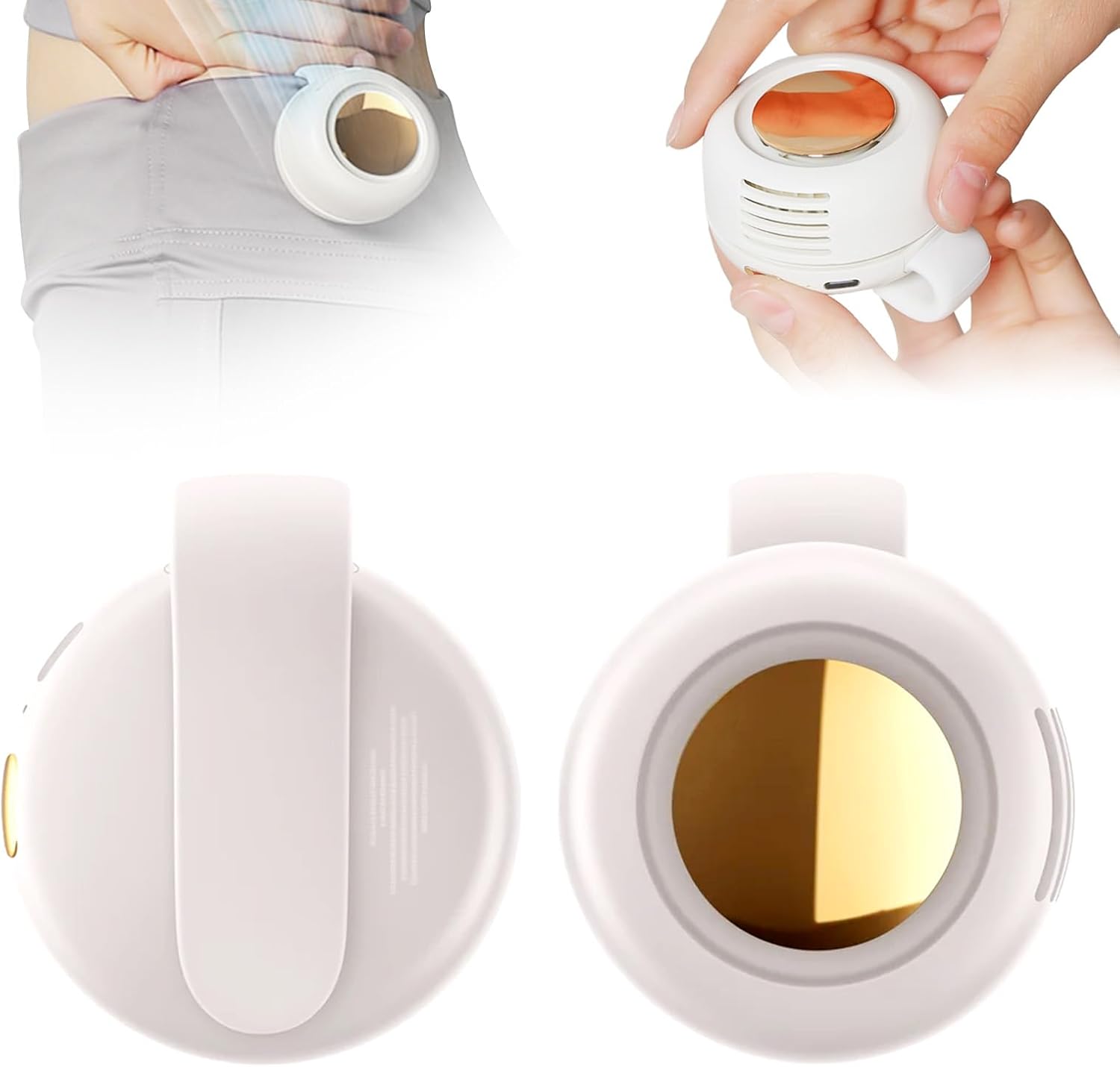 360 Degree Rotatable Portable Bladeless Electric Clip on Waist Fan 3 Speed