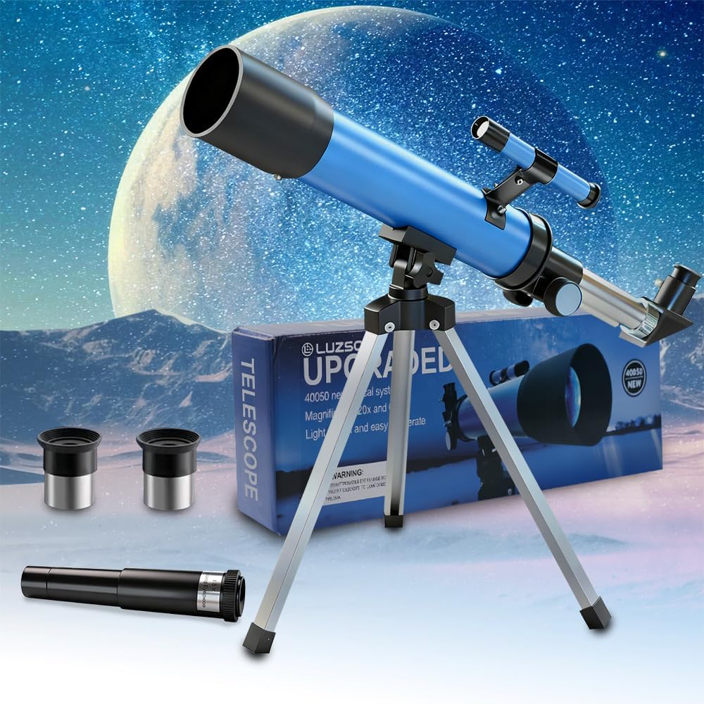 Kids Telescope for Astronomy with Tripod – 50mm Aperture 100x Magnification Beginner STEM Gift