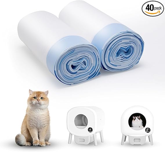 40 Count Extra Thick Heavy Duty Cat Litter Box Liners for Fsitego and Fumoi