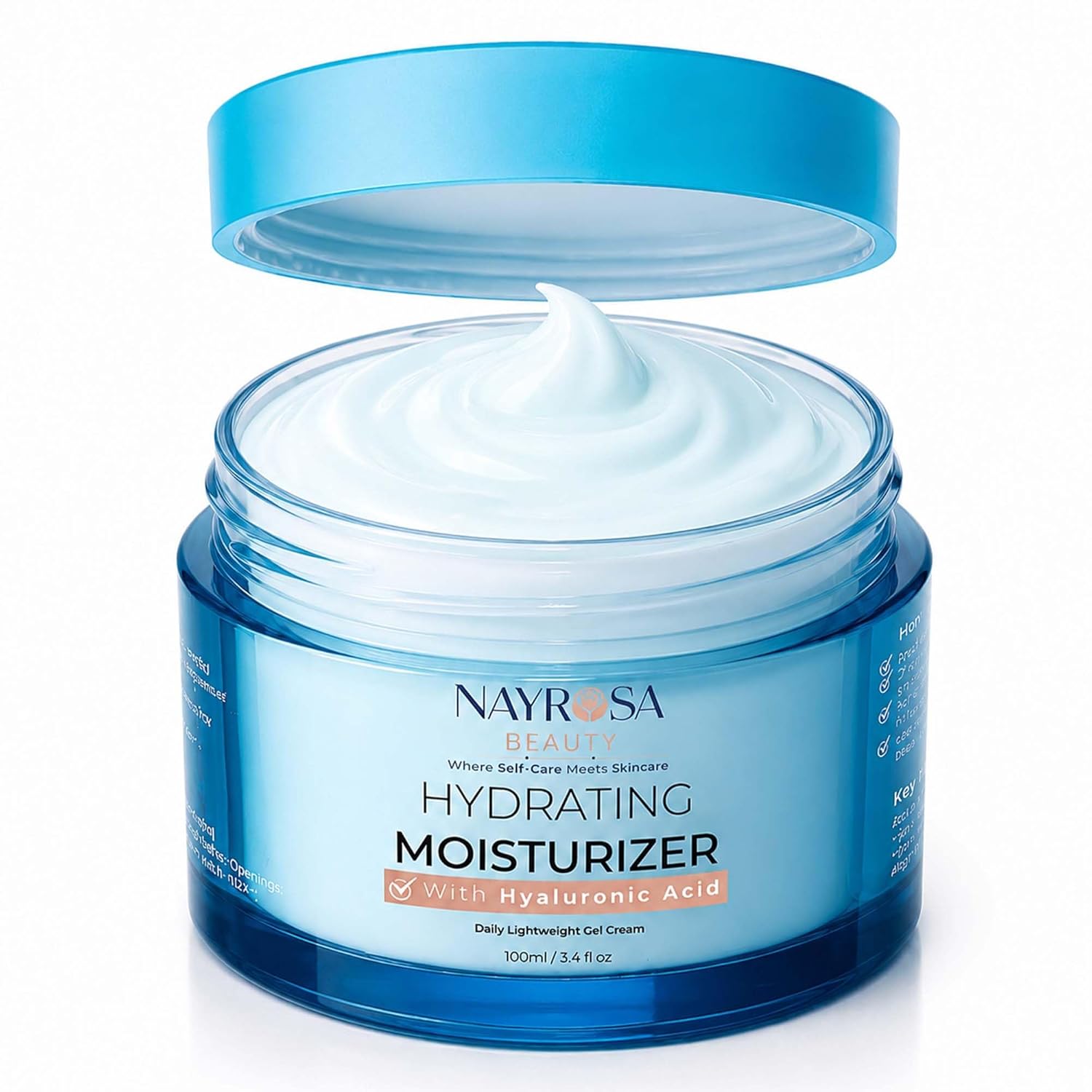Hyaluronic Acid Gel Moisturizer Cream with Vitamin E Lightweight Face Water Cream 100ml