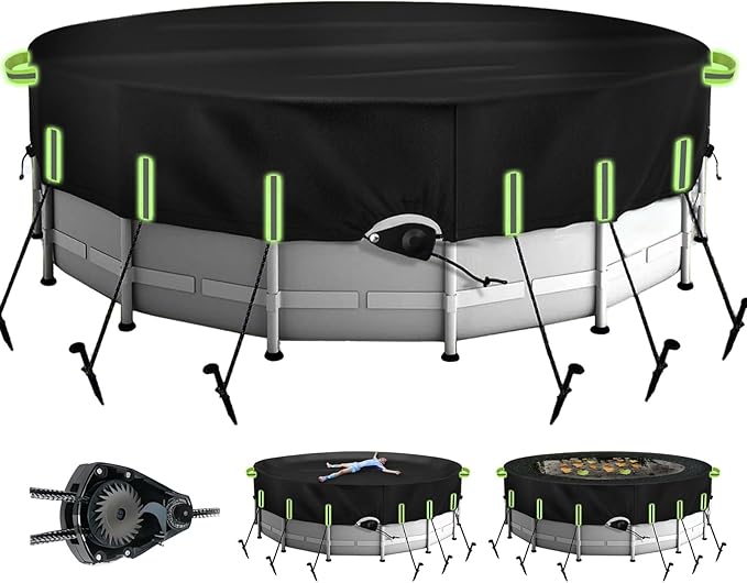 10 Ft Round Pool Cover Quick Tightening Ratchet Oxford Cloth Above Ground